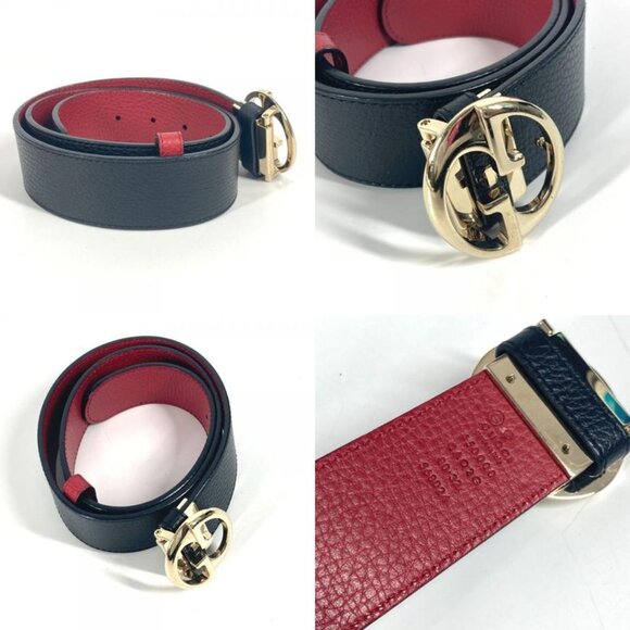 Gucci Belt Double G Logo Buckle Leather Red main image 9